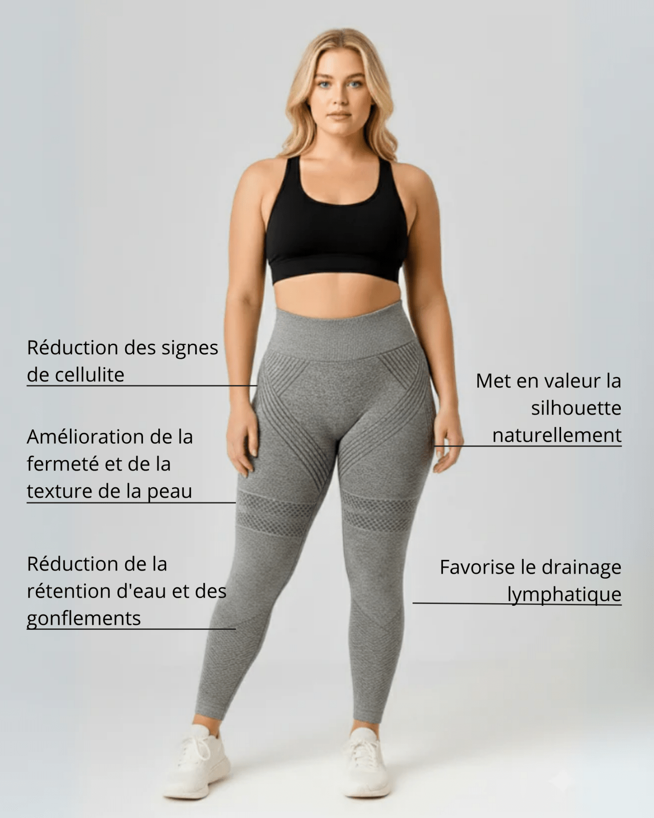 Leggings Anticellulite - Gris - Glow Belle