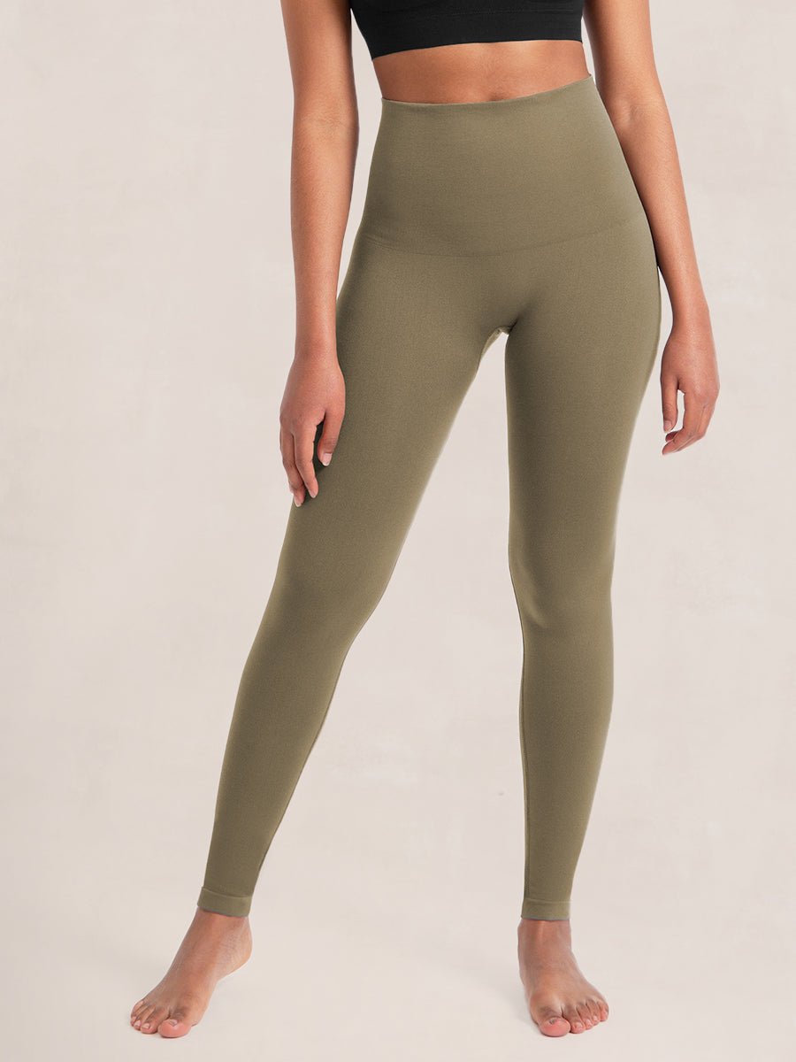Legging Sculptant Confort Taille Mi - Haute - Olive Dusk - Glow Belle